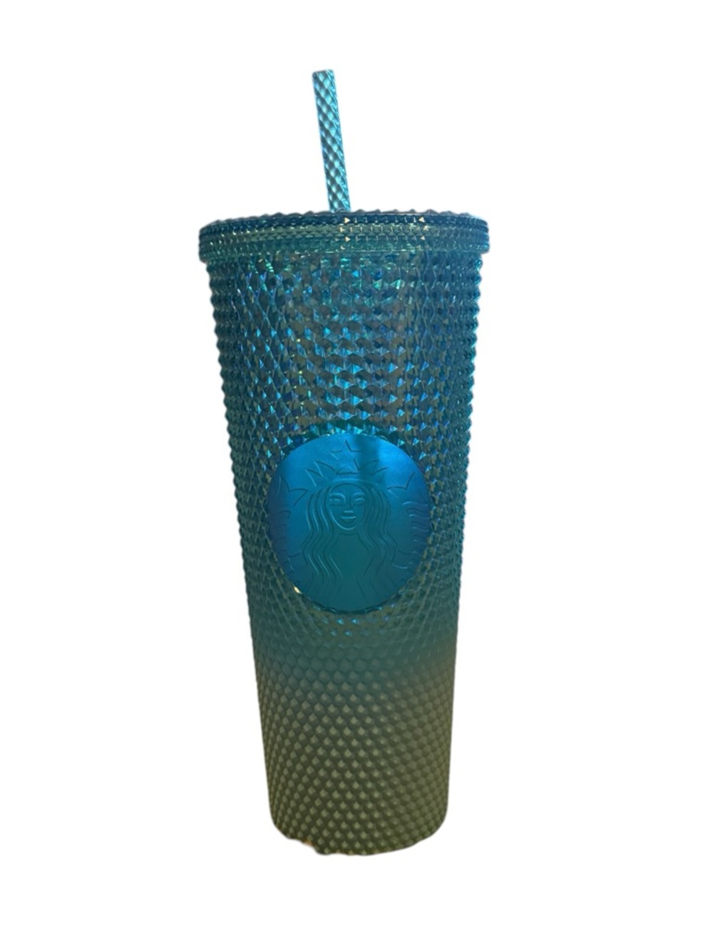 Starbucks 2023 Blue Gradient Ombré Studded Iridescent Tumbler NEW Venti 24 Oz - Picture 2 of 8